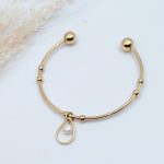 Βραχιόλι χειροπέδα ατσάλι με σταγόνα