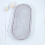 Γκρι οβάλ δίσκος πορσελάνης