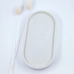 Οβάλ δίσκος πορσελάνης ανοικτό γκρι