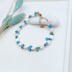 Βραχιόλι με καρδιές φίλντισι και τσιπς χαολίτη