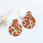 Σκουλαρίκια πηλού καφέ