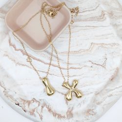 Κολιέ μονόγραμμα ατσάλι