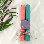 Σετ κοντές λαμπάδες μελισσοκέρι με παζλ