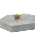 Charm χάντρα ατσάλι πατούσα με στρας