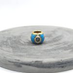 Charm χάντρα ατσάλι μάτι με γαλάζιο σμάλτο