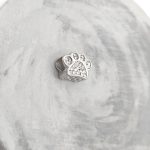 Charm χάντρα ατσάλι πατούσα με στρας