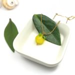 Κολιέ ατσάλι με γυάλινo λεμόνι