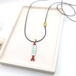 Κολιέ κορδόνι και ψάρι κόκκινο