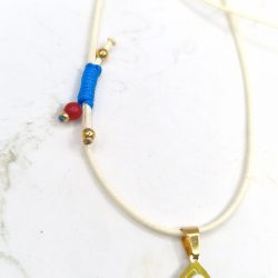 Κολιέ με κορδόνι και ψάρι ατσάλι μπλε - Image 3