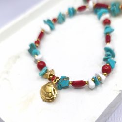 Κολιέ με ημιπολύτιμες και ατσάλι - Image 2