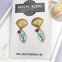 Σκουλαρίκια ατσάλι με ψαράκια