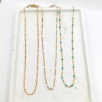 Κολιέ ατσάλι ροζάριο σε τρία χρώματα