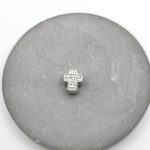 Charm χάντρα ατσάλι σταυρός με στρας