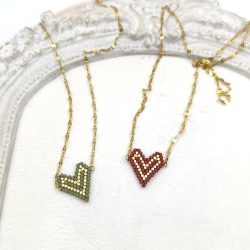 Καρδιά miyuki σε 2 χρώματα