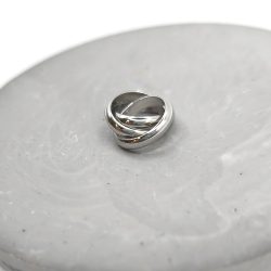 Charm  χάντρα ατσάλι τριπλός κρίκος σε ασημί χρώμα - Image 2