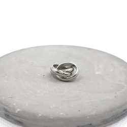 Charm  χάντρα ατσάλι τριπλός κρίκος σε ασημί χρώμα