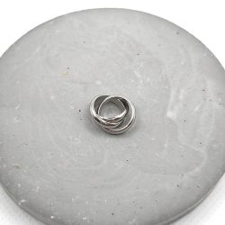 Charm  χάντρα ατσάλι τριπλός κρίκος σε ασημί χρώμα - Image 3