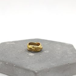 Charm χάντρα ατσάλι τριπλός κρίκος σε χρυσό