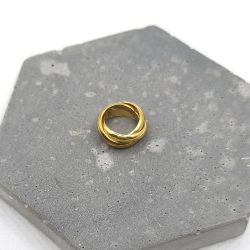 Charm χάντρα ατσάλι τριπλός κρίκος σε χρυσό - Image 3