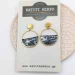 Σκουλαρίκια κύκλος ατσάλι με πηλό