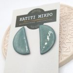 Σκουλαρίκια πηλού μπλε -πράσινο