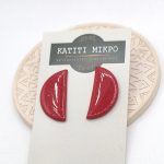 Σκουλαρίκια πηλού κόκκινα περλέ
