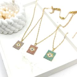 Κολιέ μάτι miyuki σε τρία μεταλλικά χρώματα - Image 2