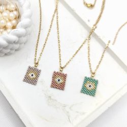 Κολιέ μάτι miyuki σε τρία μεταλλικά χρώματα