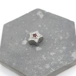 Charm χάντρα ατσάλι αστέρι με στρας