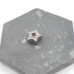 Charm χάντρα ατσάλι αστέρι με στρας