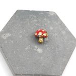 Charm χάντρα ατσάλι μανιτάρι κόκκινο