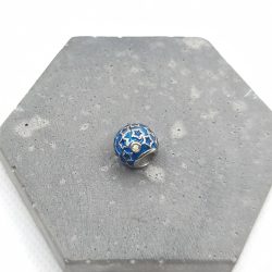 Charm χάντρα ατσάλι μπλε με αστέρια