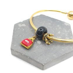 Charm χάντρα μαύρος Αχάτης - Image 2