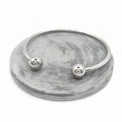 Βραχιόλι ατσάλι σταθερό με χάντρες για charms