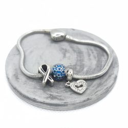 Βραχιόλι ατσάλι με ασφάλεια καρδιά για charms 20 εκατοστά - Image 3