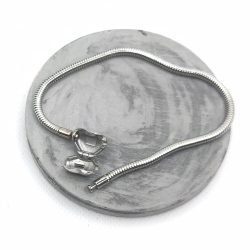 Βραχιόλι ατσάλι με ασφάλεια καρδιά για charms 20 εκατοστά - Image 2