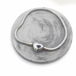 Βραχιόλι ατσάλι με ασφάλεια καρδιά για charms 18 εκατοστά