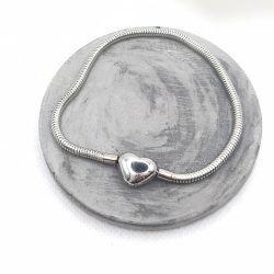 Βραχιόλι ατσάλι με ασφάλεια καρδιά για charms 20 εκατοστά