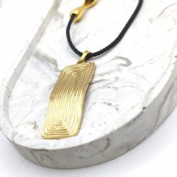 Μακρύ κολιέ με παραλληλόγραμμο ατσάλι - Image 3