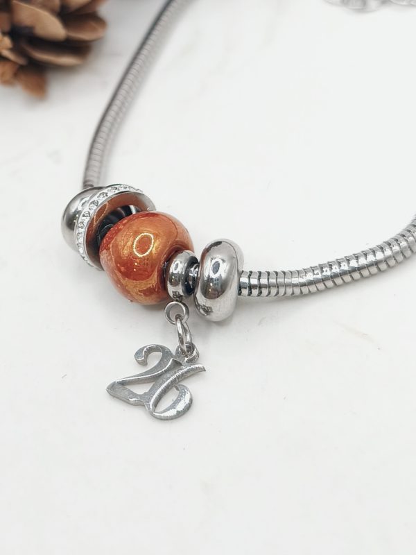 Βραχιόλι γούρι χοντρή αλυσίδα ατσάλι με charm