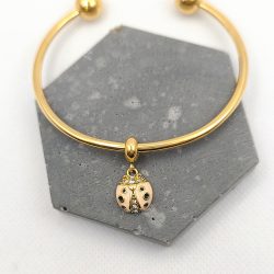 Κρεμαστό charm ατσάλι πασχαλίτσα με σμάλτο και στρας - Image 2