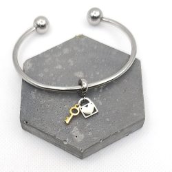 Κρεμαστό charm ατσάλι κλειδαριά με κλειδί - Image 2