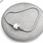 Βραχιόλι ατσάλι 3mm με ασφάλεια για charms 18 εκατοστά