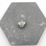 Charm χάντρα ατσάλι καρδιά  με στρας