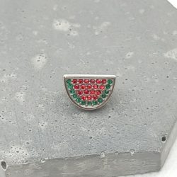 Charm χάντρα ατσάλι καρπούζι με στρας