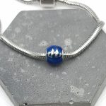 Charm χάντρα ατσάλι μπλε με οικογένεια