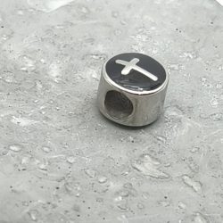 Charm χάντρα ατσάλι σταυρός με σμάλτο - Image 2