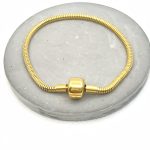 Βραχιόλι ατσάλι με ασφάλεια για charms 18 εκατοστά