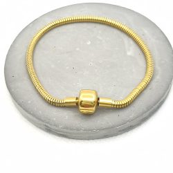 Βραχιόλι ατσάλι με ασφάλεια για charms 18 εκατοστά