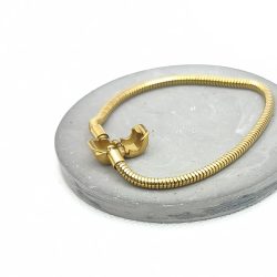 Βραχιόλι ατσάλι με ασφάλεια για charms 18 εκατοστά - Image 2